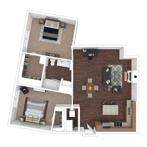 Floor plan layout diagram for 2E